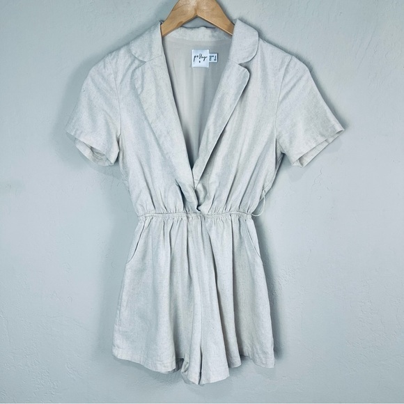Princess Polly Pants - Gray Short Sleeve Jumpsuit